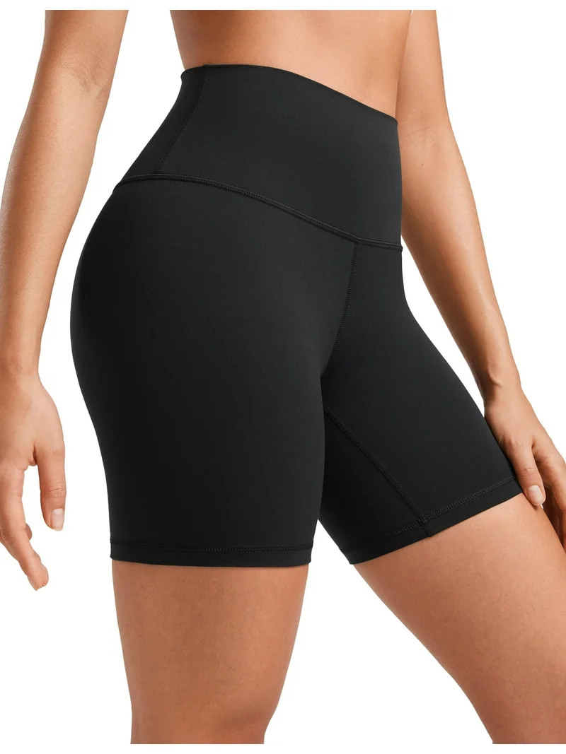 CRZ YOGA Womens ButterLuxe Biker Shorts 6 Inches High Waisted Workout Running Yoga Shorts | Walmart (US)