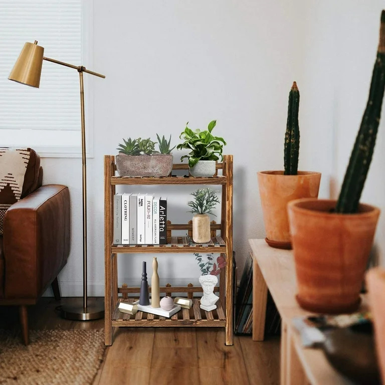 Plant Stand, Garfans 3 Tier Folding Wooden Plant Stand for Indoor 24"L x 12"W x 35"H Outdoor Plan... | Walmart (US)