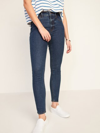 High-Waisted Rockstar Super Skinny Dark-Wash Jeans for Women | Old Navy (US)