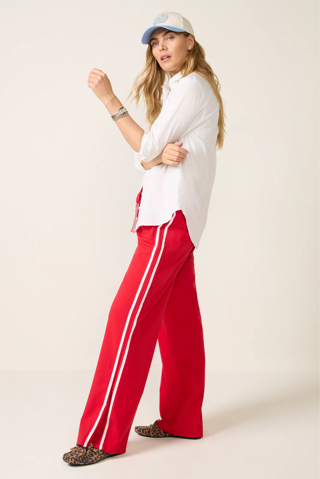 EVEREVE Women's Tala Zip Track Pants, Size Medium, Red | Evereve