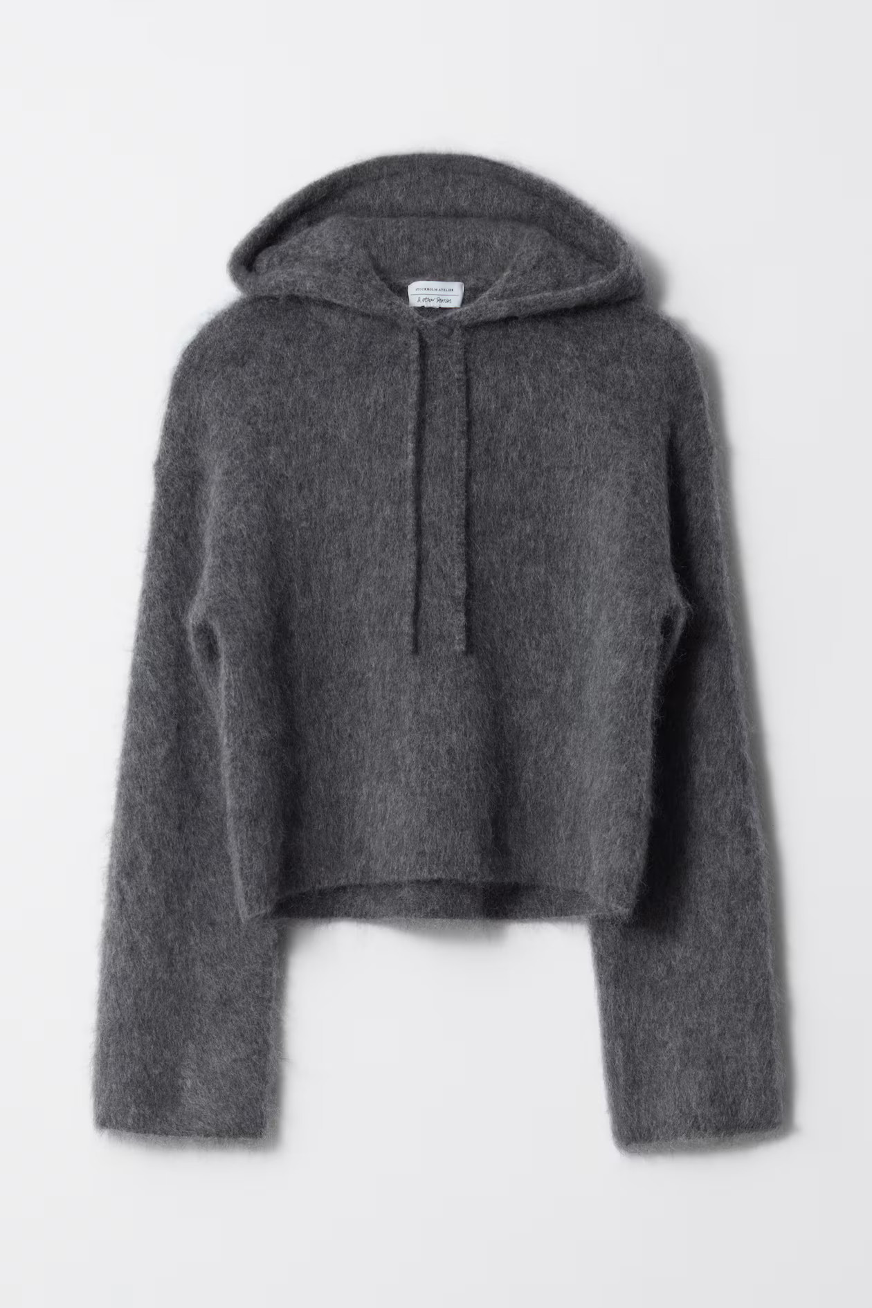 Knitted Mohair-Blend Hoodie - Charcoal - Ladies | H&M GB | H&M (UK, MY, IN, SG, PH, TW, HK)