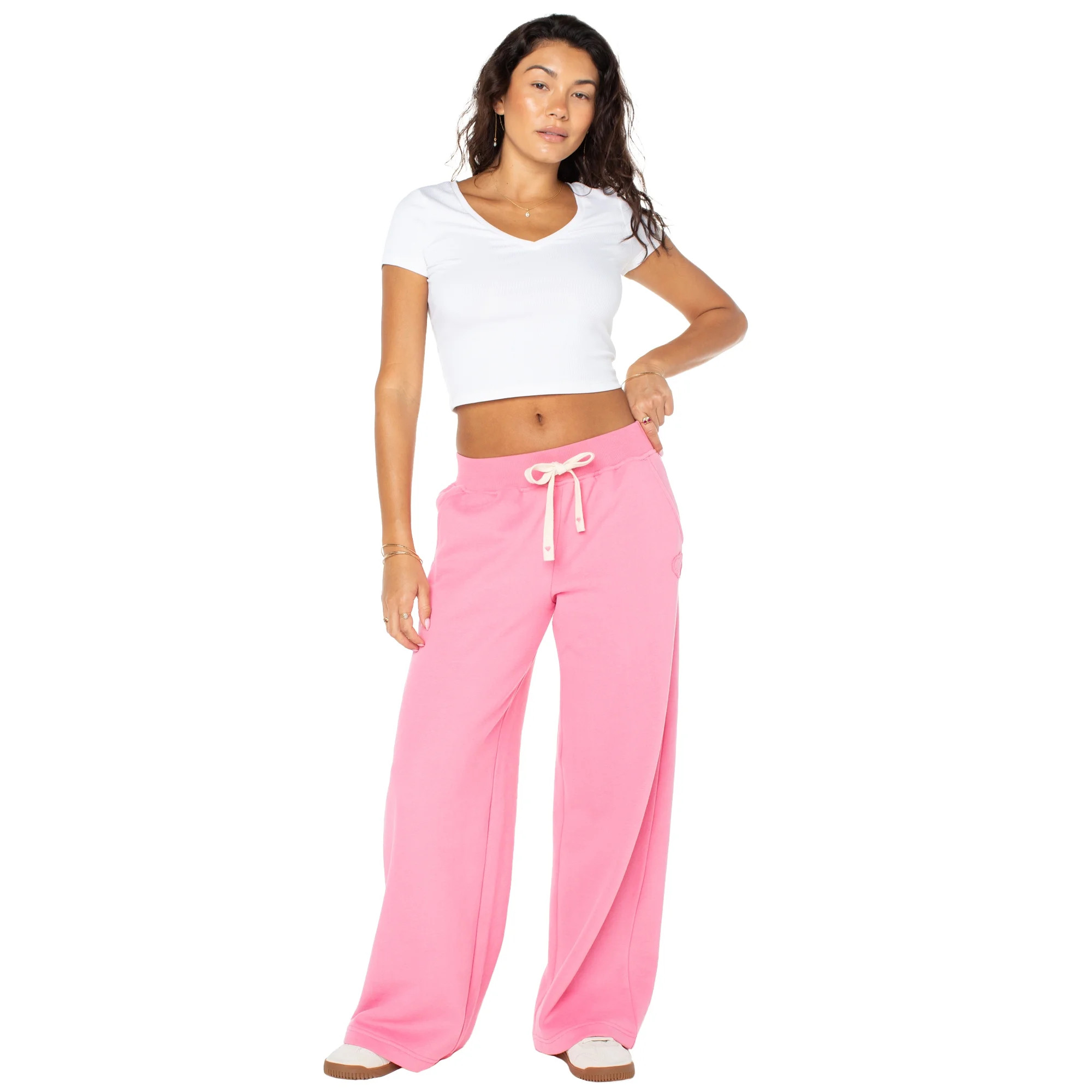 Celebrity Pink Women's and Women's Plus Wide Leg Sweatpants, Sizes XS-4X - Walmart.com | Walmart (US)