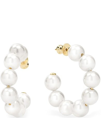 Melinda Maria Life's A Ball Pearl Hoop Earrings - Gold | Dillard's