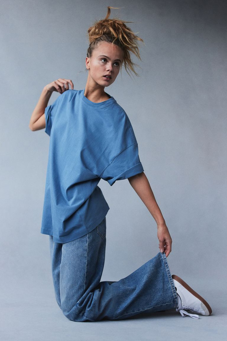 Oversized T-shirt - Blue - Ladies | H&M GB | H&M (UK, MY, IN, SG, PH, TW, HK)