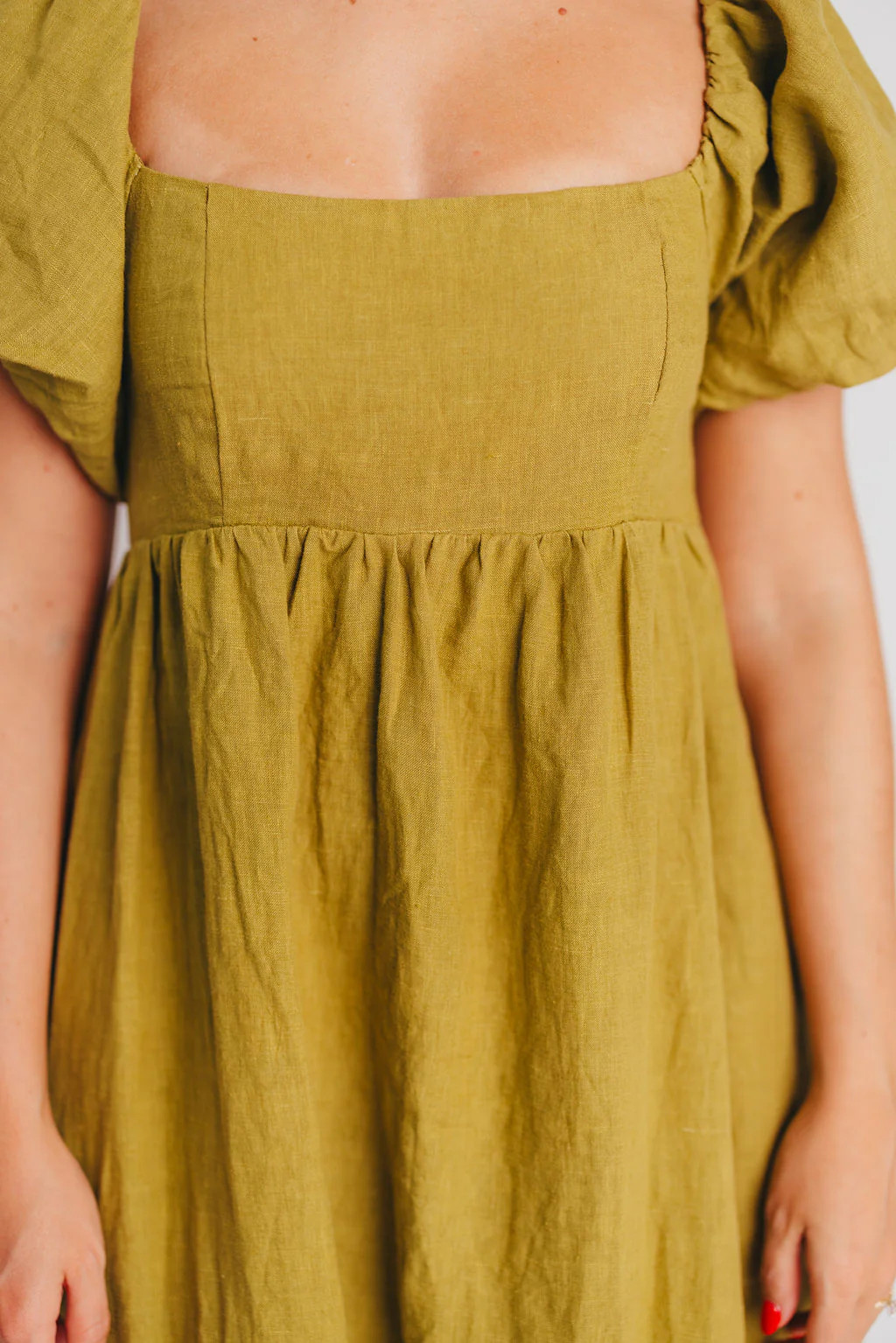 Candace Maxi Dress in Olive - 100% Linen - Bump Friendly | Worth Collective