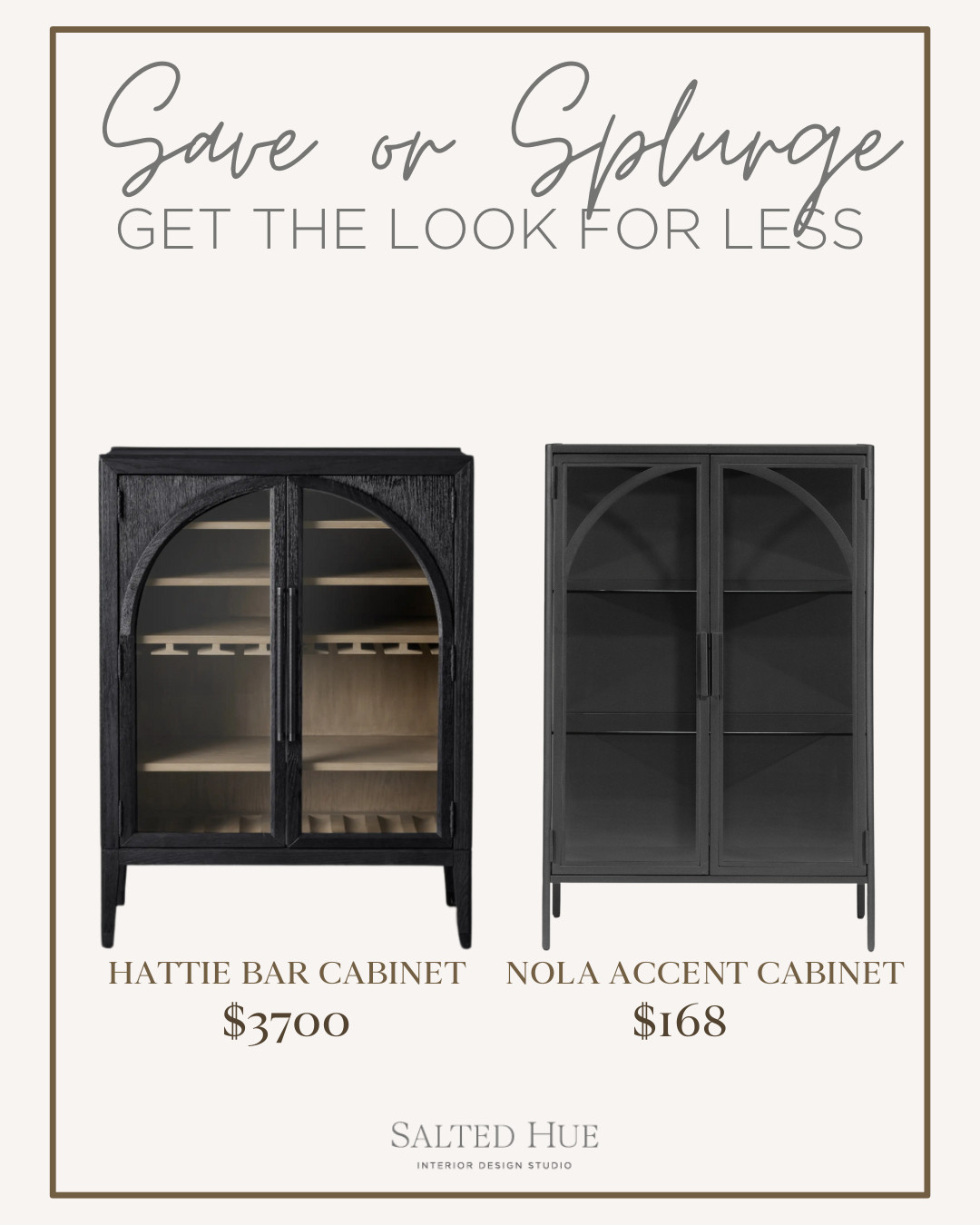 We work with design clients at every level of budget so we are always doing our due diligence to find looks for less across the board.  This Hattie bar cabinet from Arhaus is an absolutely stunning piece, but for a fraction of the price you can achieve a similar look.  

 #LTKHome #LTKSaleAlert #LTKStyleTip