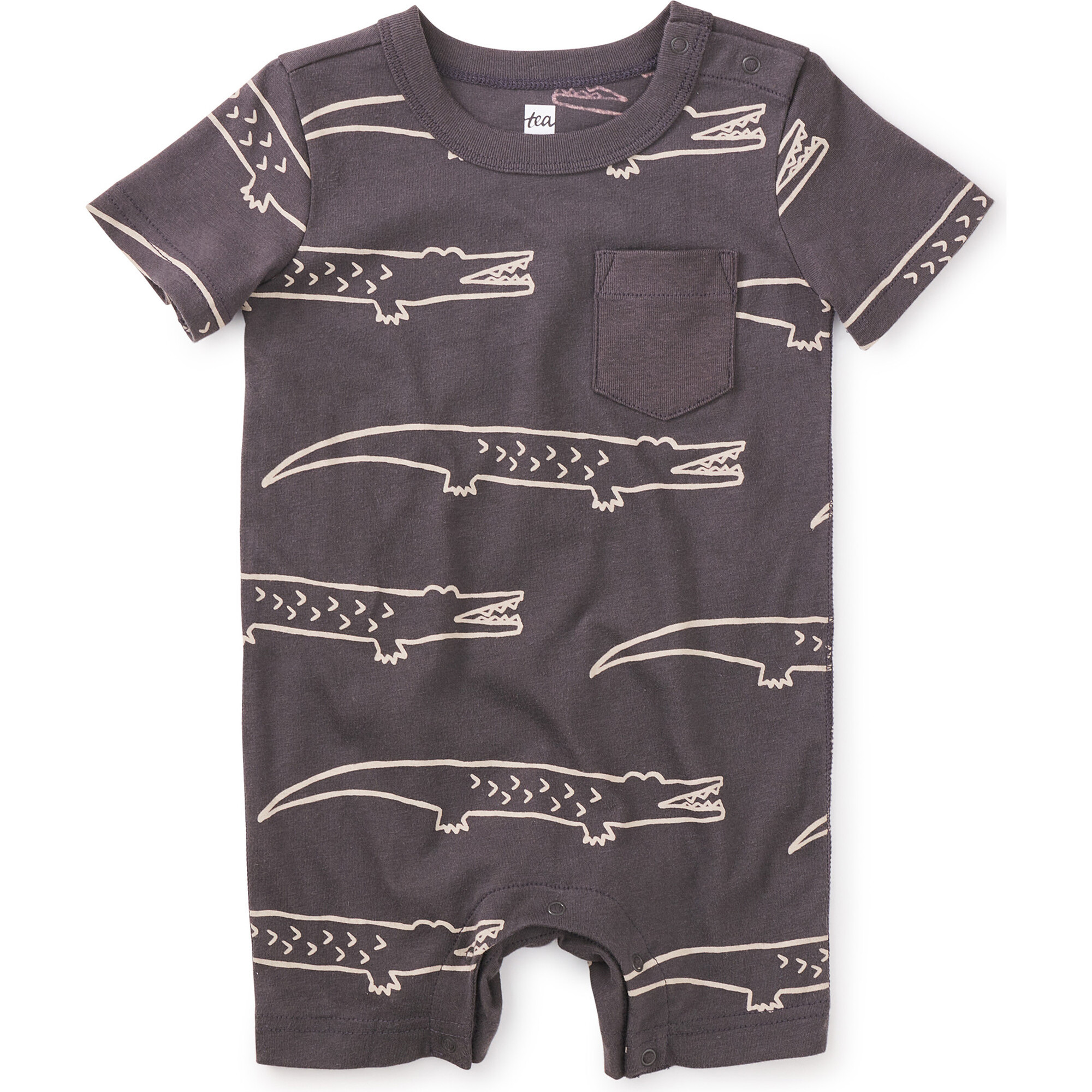Pocket Shortie Baby Romper, Nile Crocodile | Maisonette