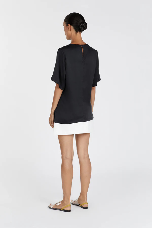 LAYLA  BLACK SILK TEE | DISSH