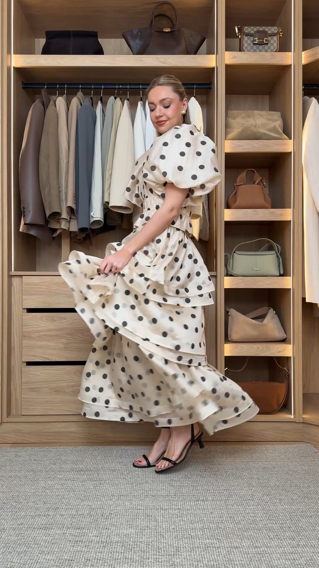Occasion outfit, occasion dress, polka dots, matching set, co-ord