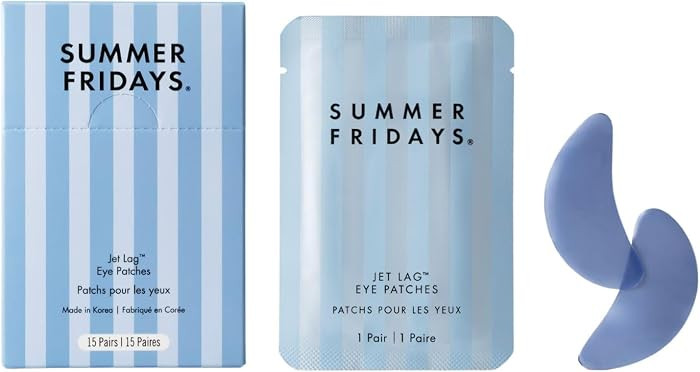 Summer Fridays Jet Lag Hydrating Eye Patches - De-puffing Hydrogel Under Eye Masks with Hyaluronic Acid, Caffeine + Peptides - Soothing + Refreshing At-Home + Travel Skin Care (15 Pairs) | Amazon (US)
