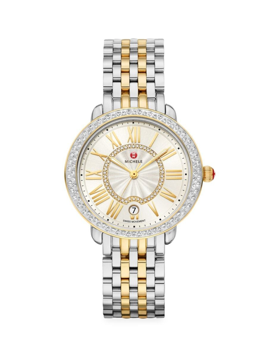 Serin Mid Two-Tone Diamond Bracelet Watch | Saks Fifth Avenue
