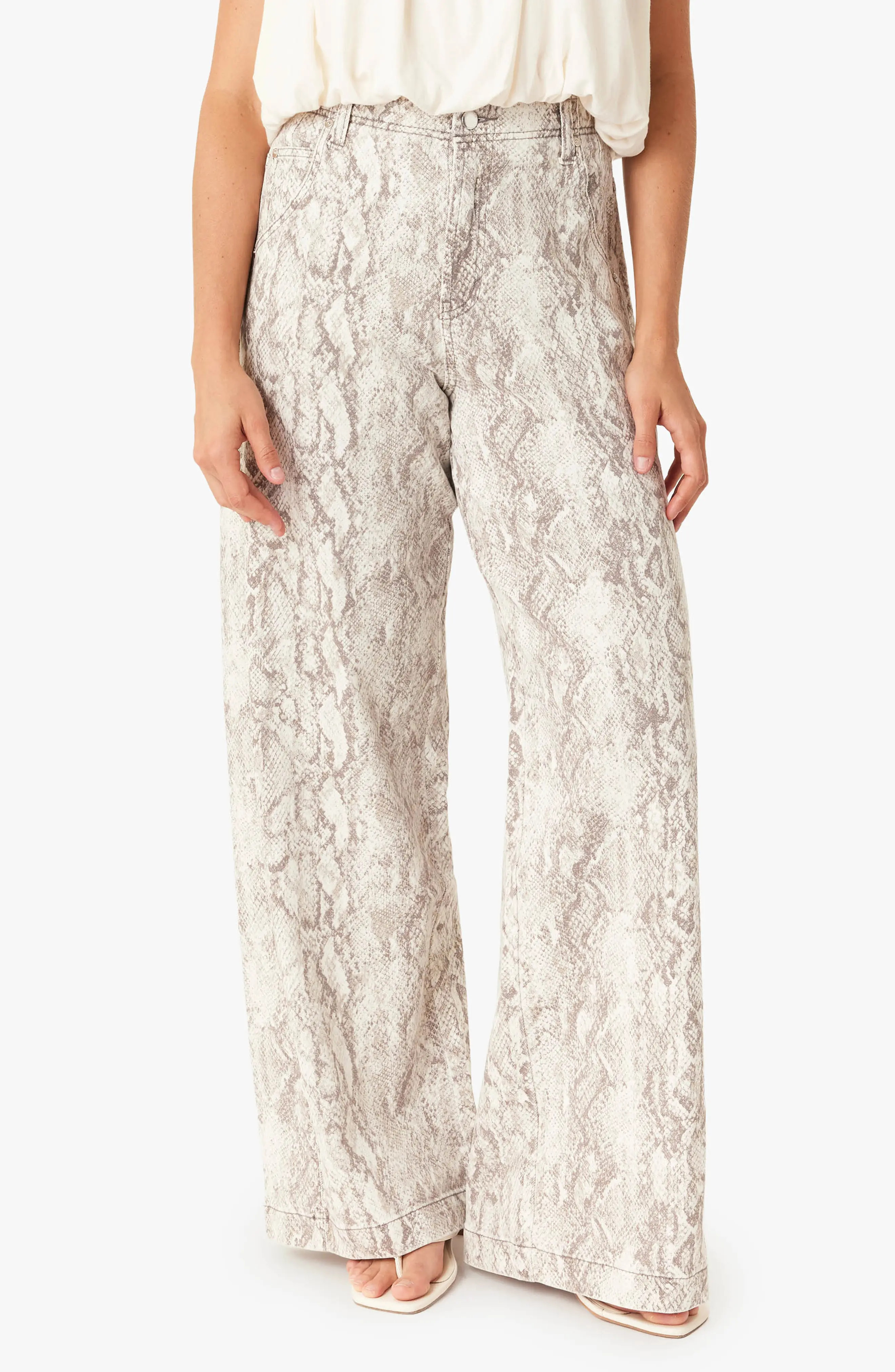 Habitual Aiden Snakeskin Print Wide Leg Jeans in Snake Print at Nordstrom, Size 31 | Nordstrom
