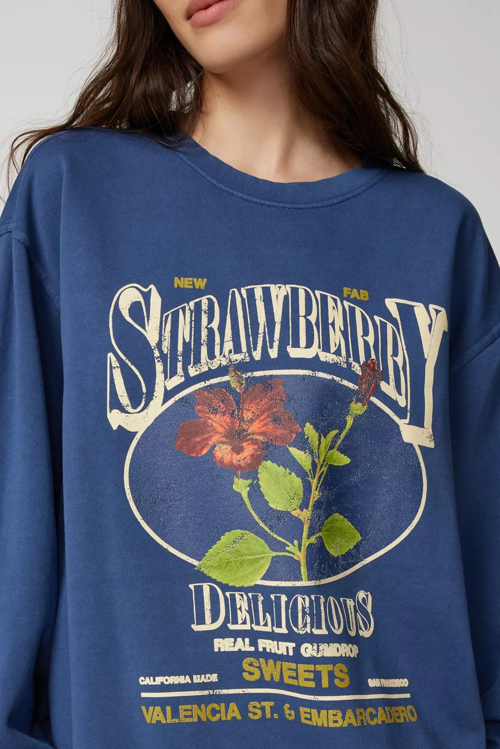 Strawberry Pullover Sweatshirt | Urban Outfitters (US and RoW)