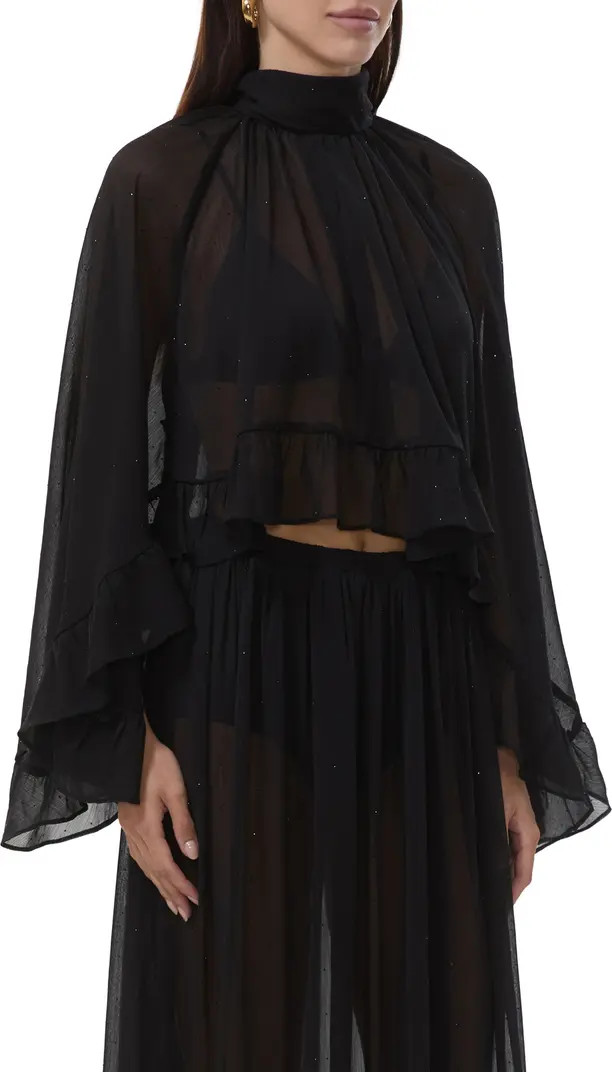 Hadlie Sheer Rhinestone Chiffon Top | Nordstrom
