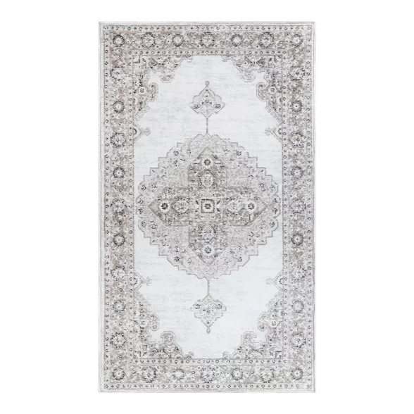 Oriental Modern Farmhouse Medallion Washable Indoor Area Rug by Blue Nile Mills | Target