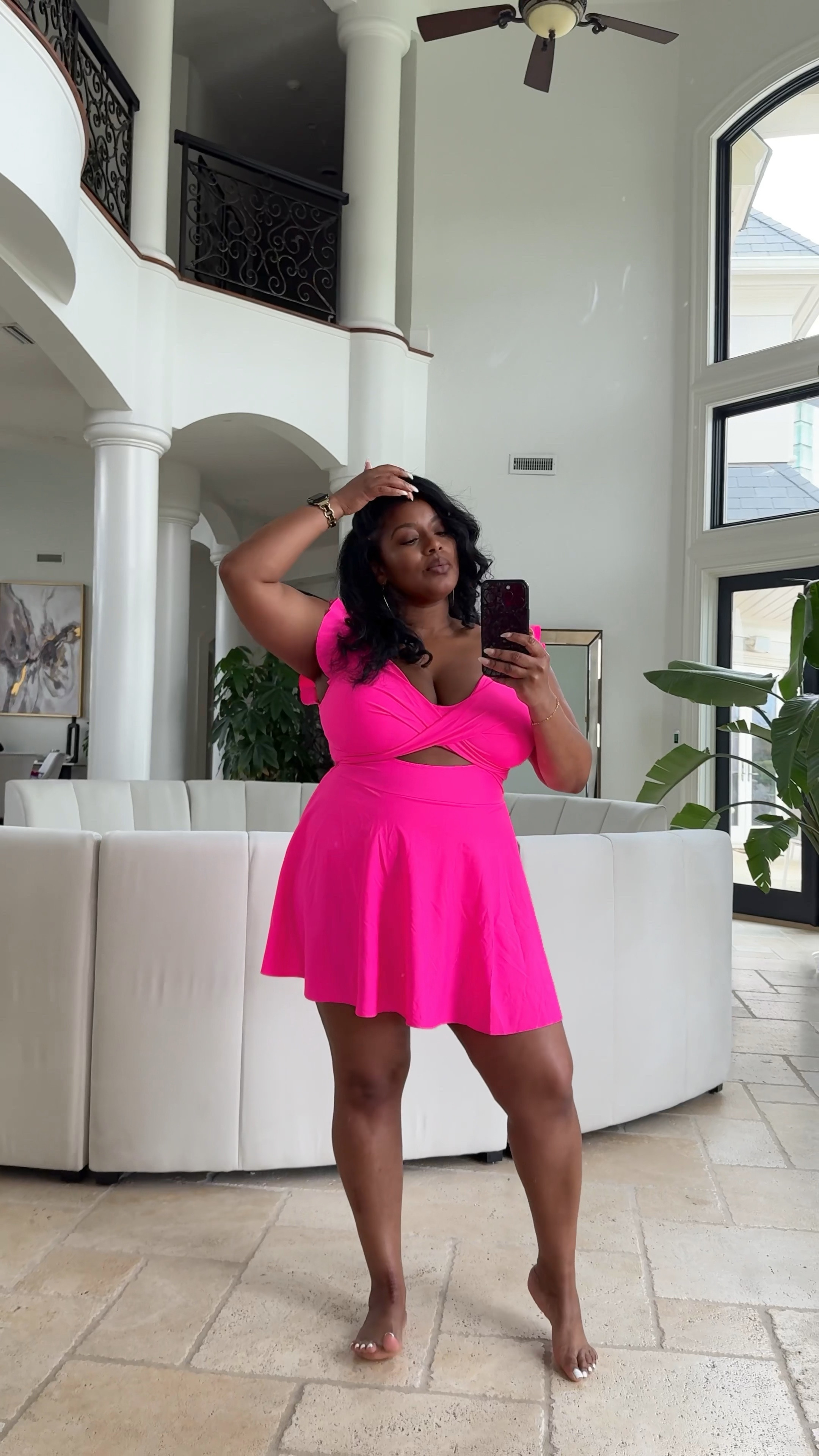 Swimsuit but make it a dress! Let’s be CUTE, comfortable & confident at the pool or waterpark this Summer mama. 

The girls are supported, has tummy control and is available in 8+ colors! 😎

Size Reference: 5’1•190lbs•38G •Wearing XL

The suits linked under similar style are available up to 4x. 🫶🏾

#LTKplussize #LTKswim #LTKmidsize