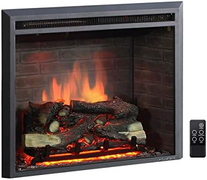 PuraFlame 26 Inches Western Electric Fireplace Insert with Fire Crackling Sound, Remote Control, ... | Amazon (US)