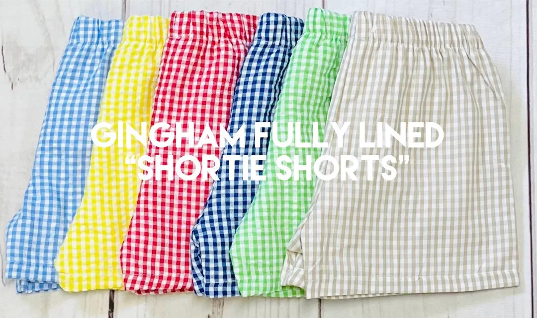 Gingham Fully Lined “shortie Shorts” 12m, 18m, 2t, 3t, 4t, 5t, 6, 7 Red, Light Blue, Navy, Kh... | Etsy (US)