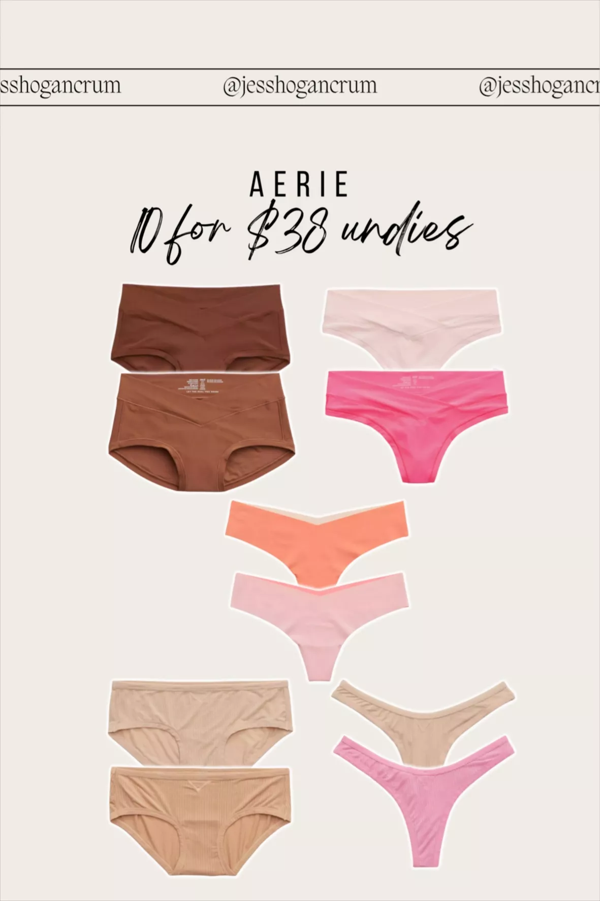 Aerie - NEW undies online + TWO extra days to get them ALL 10 for $31!