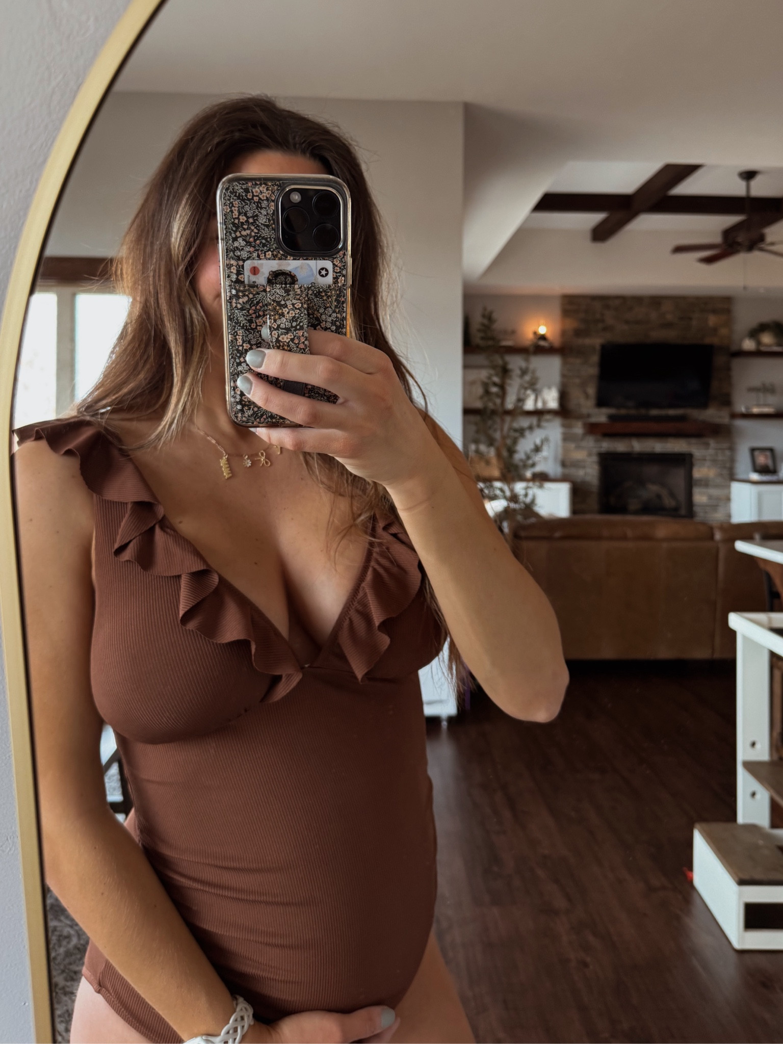 Ribs & ruffles for mama 🐻 this will definitely be a suit i can wear through pregnancy & afterwards! The ruching is so flattering and the back is tie-adjustable🙌🏼 I’m wearing a medium 

#LTKTravel #LTKBump #LTKSwim