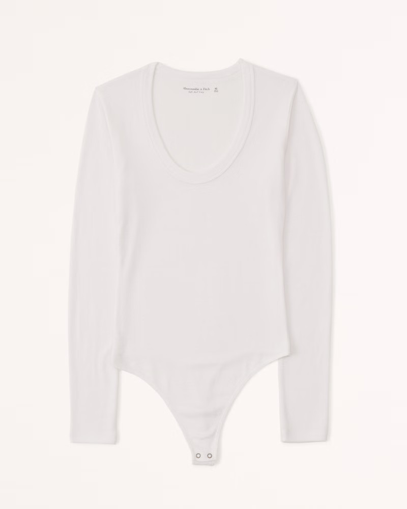 Long-Sleeve Cozy Scoopneck Bodysuit | Abercrombie & Fitch (US)