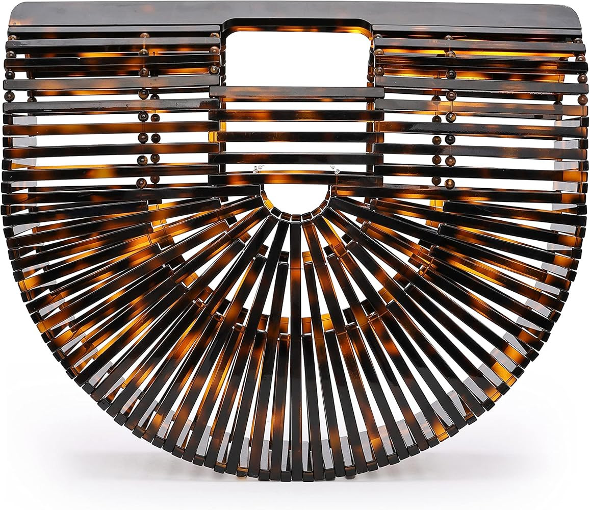 sorozien Womens Acrylic Clutch Handbag Handmade Large Tote Bag Summer Beach Bag | Amazon (US)