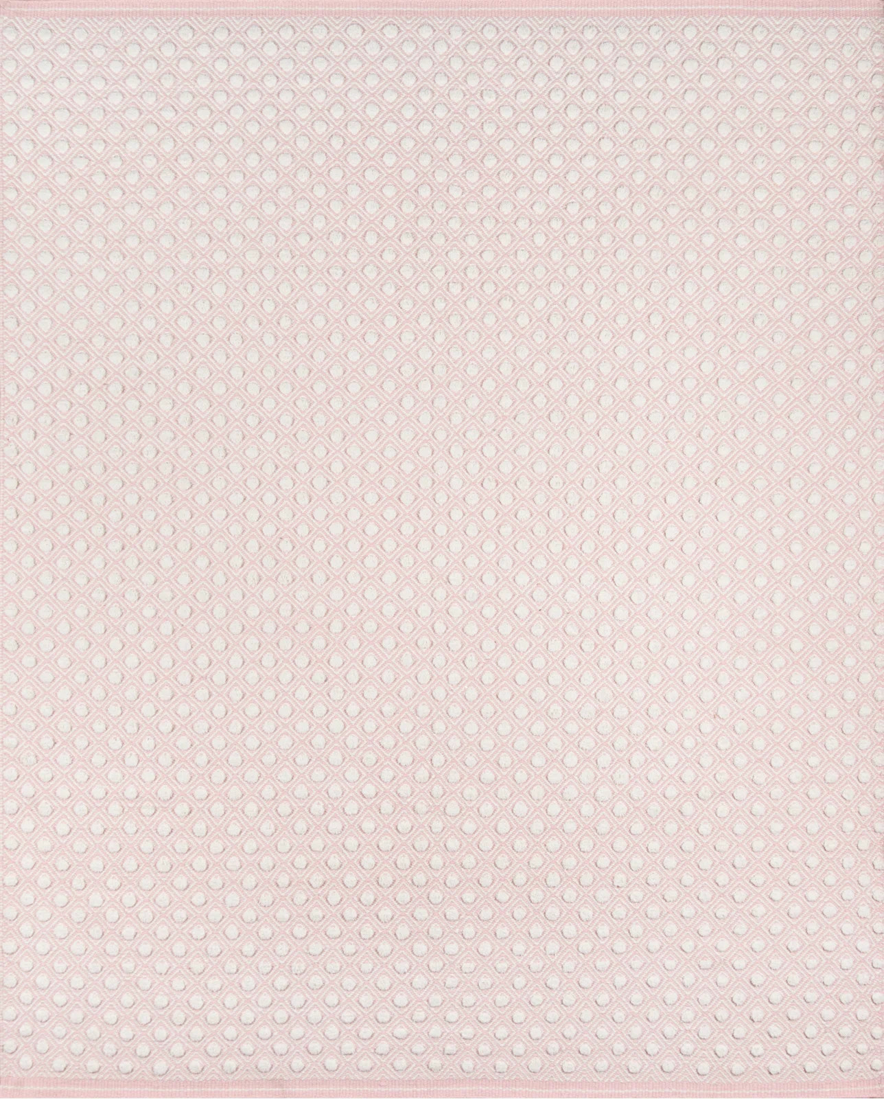 Langdon Polka Dots Handmade Flatweave Wool Area Rug in Pink | Wayfair North America