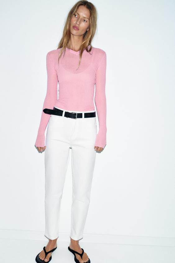 Z.01 HIGH-WAIST MOM FIT JEANS | Zara UK