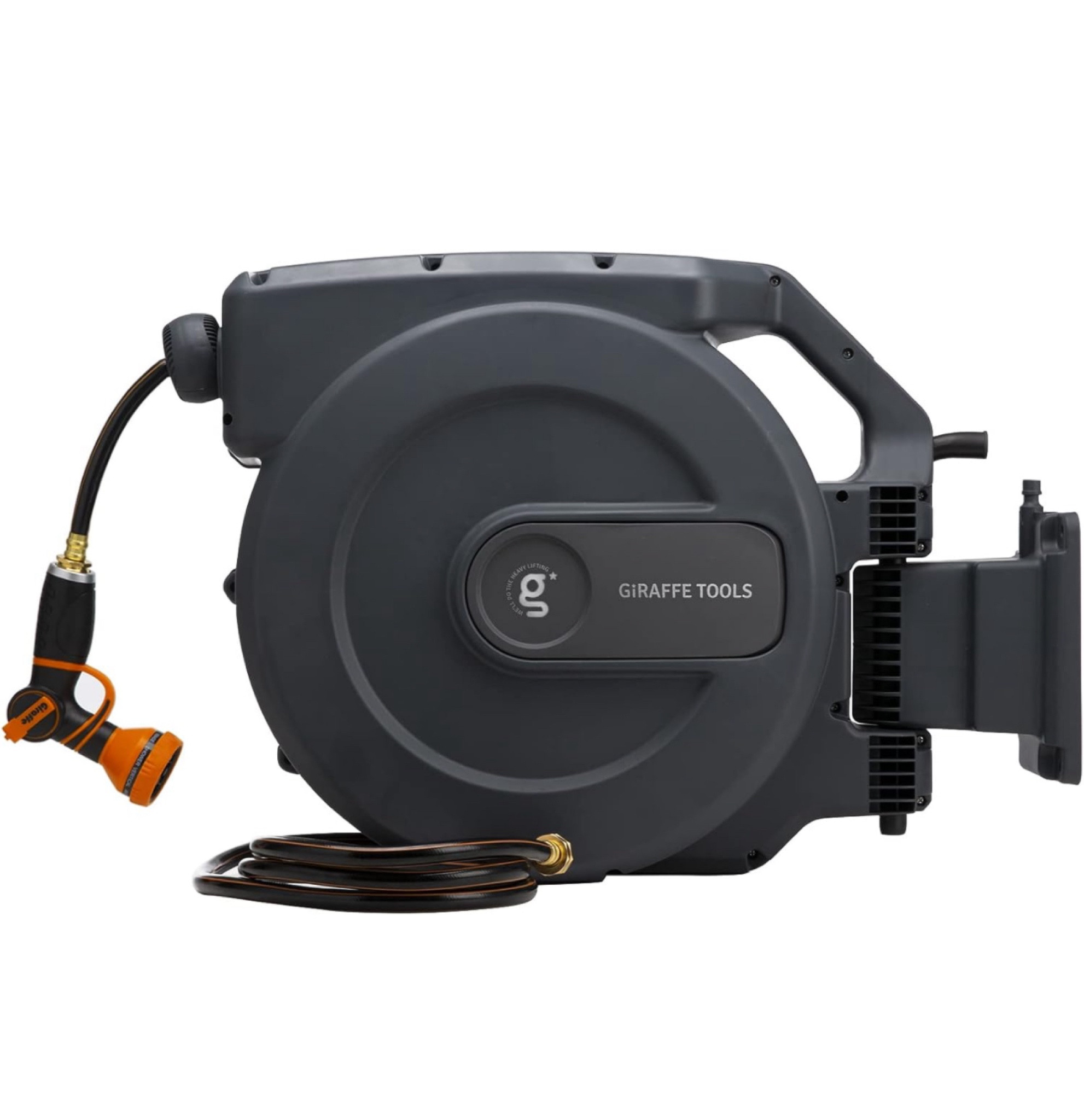 Giraffe Tools Hose Reel 1/2" x 155 ft, Heavy Duty Retractable Garden Hose Reel with Any Length Lock, Slow Return System, Wall Mounted and 180 Deg Swivel Bracket

#LTKhome