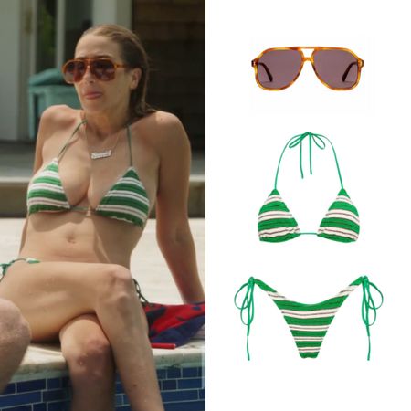 Amanda Batula’s Brown Sunglasses and Striped Bikini by Triangl // Shop Similar