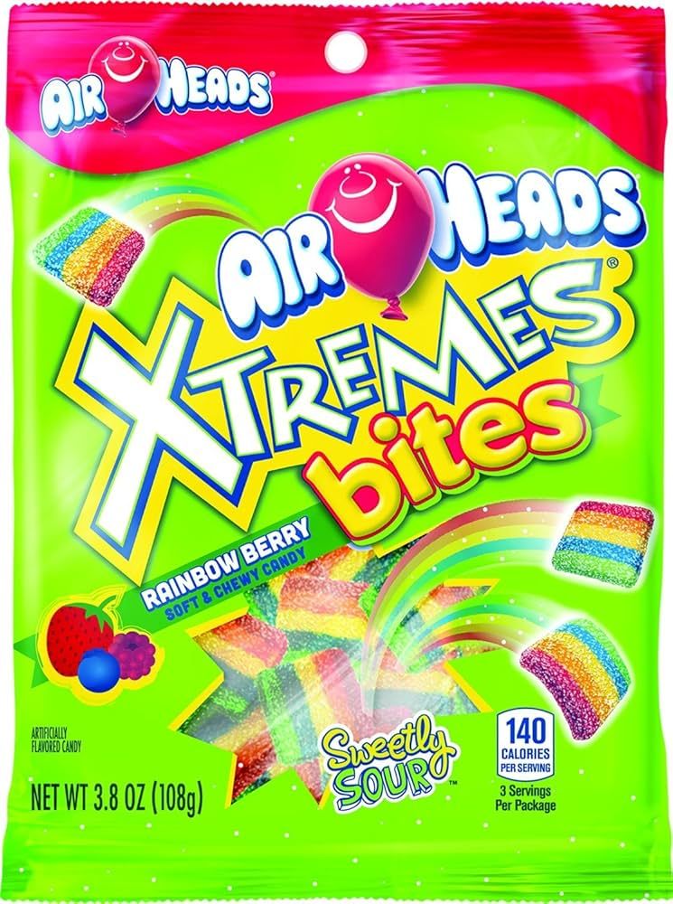 Airheads Xtremes Bites Rainbow Berry Peg Bag, 3.8 oz (00073390678371f) | Amazon (US)