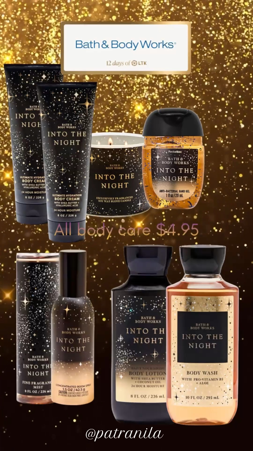 ✨ Bath and Body Works Holiday Sale is on now. Try this bestselling fragrance, Into the Night, for a sweet, sparkling night on the town. 

Notes of mystical berries, dark floral, and warm woods. Raspberry, velvet rose petals, and mocha musk. Very grown and sexy. 

#ltkseasonal #LTKfindsunder50 

#LTKGiftGuide #LTKHoliday #LTKBeauty