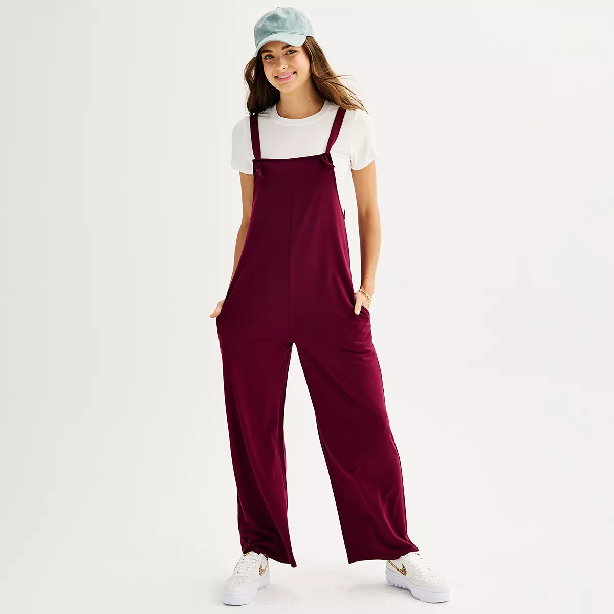 Juniors' Live To Be Spoiled Tee and Wide-Leg Jumpsuit Set | Kohl's