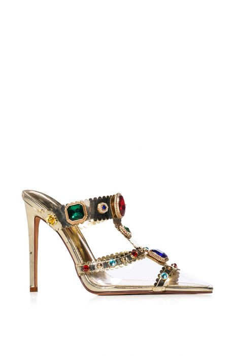 AZALEA WANG ZYA EMBELLISHED GEM PVC PUMP IN MULTI | AKIRA