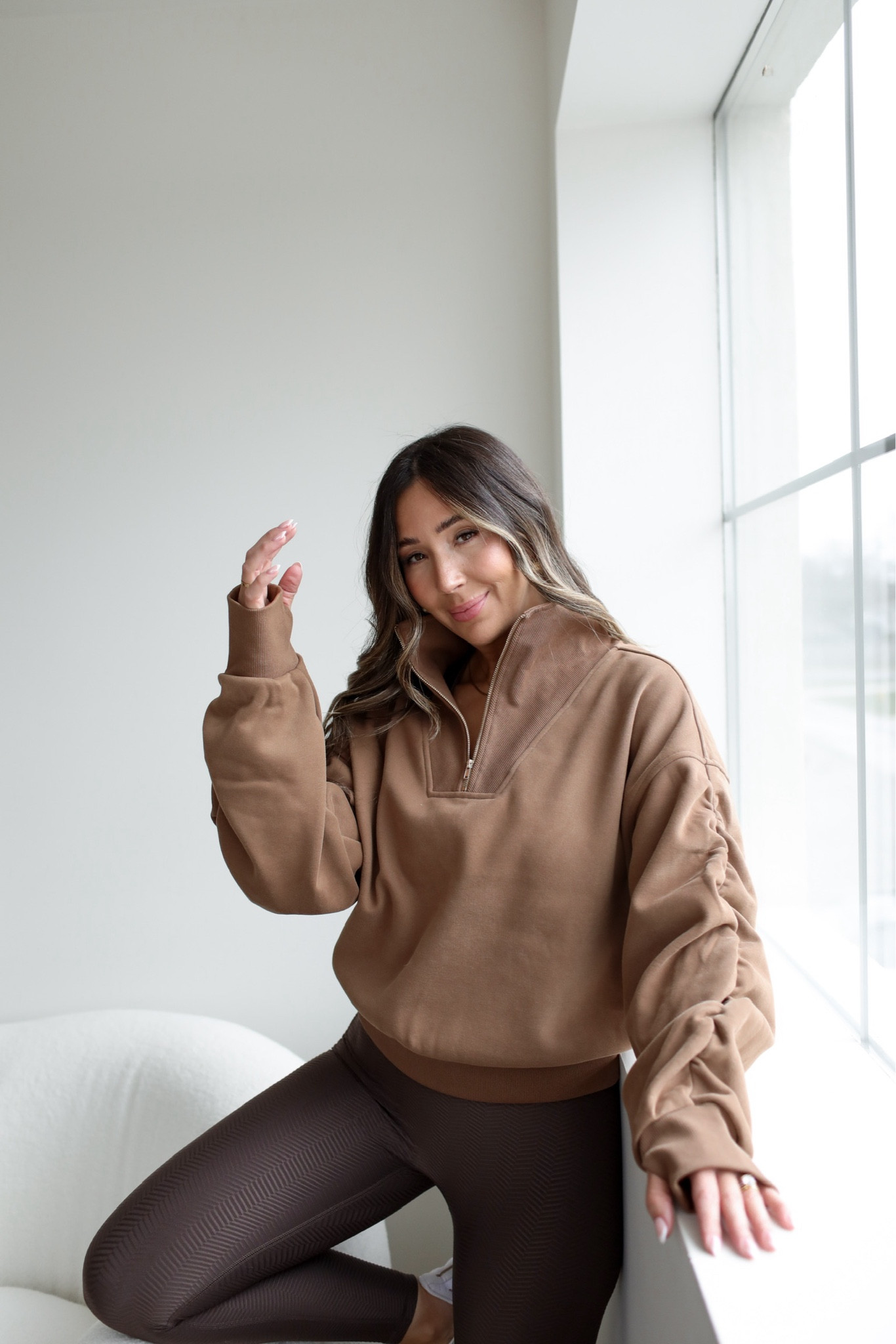 New day 1 fitness. Day 1 fitness. Quarter zip. Matching set. Herringbone leggings. Workout clothes. Lounge. Day 1.

#LTKFitness #LTKActive #LTKStyleTip