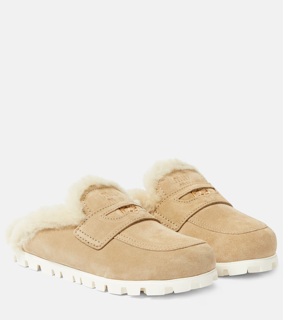 Shearling-lined suede slippers | Mytheresa (US/CA)