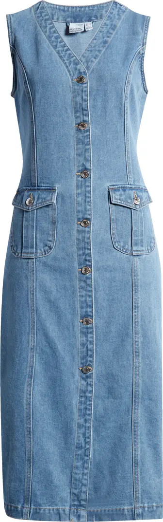 Eden Button-Up Denim Midi Dress | Nordstrom