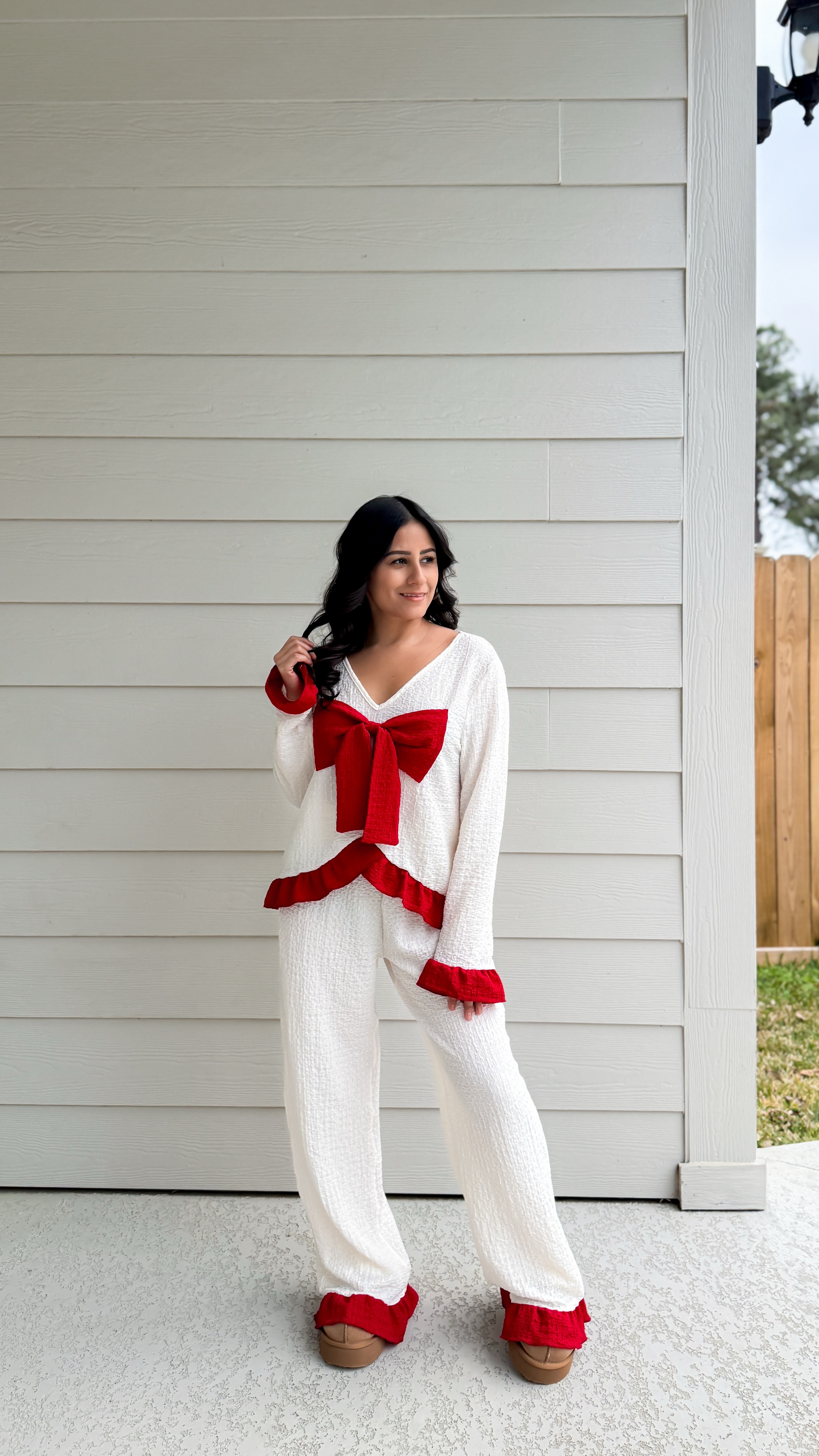 |AD| Valentine’s Day Pjs ❤️
.
.
These pjs are super cute for Valentine’s Day! Love the bow design but the fabric is see-through, which you can fix by wearing nude leggings/tights if you want more coverage. 🔗 in bio ! (Amazon Storefront) 
.
.
🛍️To shop my outfits 🛍️
.
✨Download the @shop.ltk app and follow my shop @yudithcpzo to see all outfit details! 
.
✨Shop my Amazon Storefront/LTK link in bio or comment links on this post and I’ll send you DM! 
.
——————————————————
#valentines_day #valentinesdaypjs #winteroutfit #bowsweater #sweater #amazonfinds #amazonfashion #valentinesday #sweaterweather #valentines #valentinesdayoutfit #comfyoutfit #winterstyle #comfywear #pajamastyle #pajamas #pjs#pjsallday