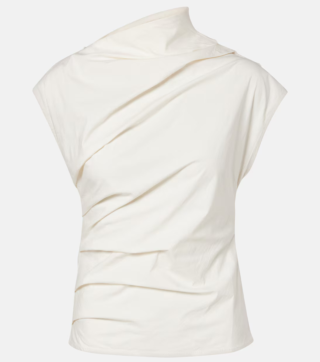 Ruched cotton-blend top | Mytheresa (UK)