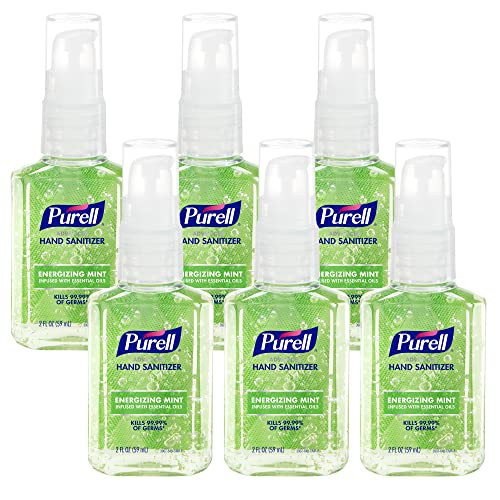 Purell Advanced Hand Sanitizer Gel Infused with Essential Oils, Energizing Mint, 2 fl oz Travel-Size Pump Bottle (Pack of 6) - 3907-04-EC | Amazon (US)