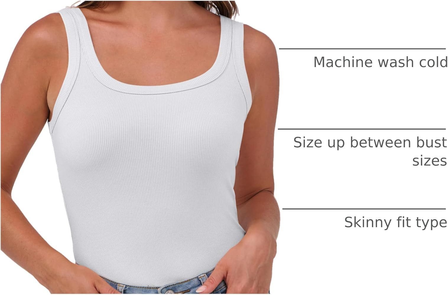 ANRABESS Womens Sleeveless Scoop Neck Tank Top Ribbed Fitted Summer Basic Slim Cute Tops 2025 | Amazon (US)