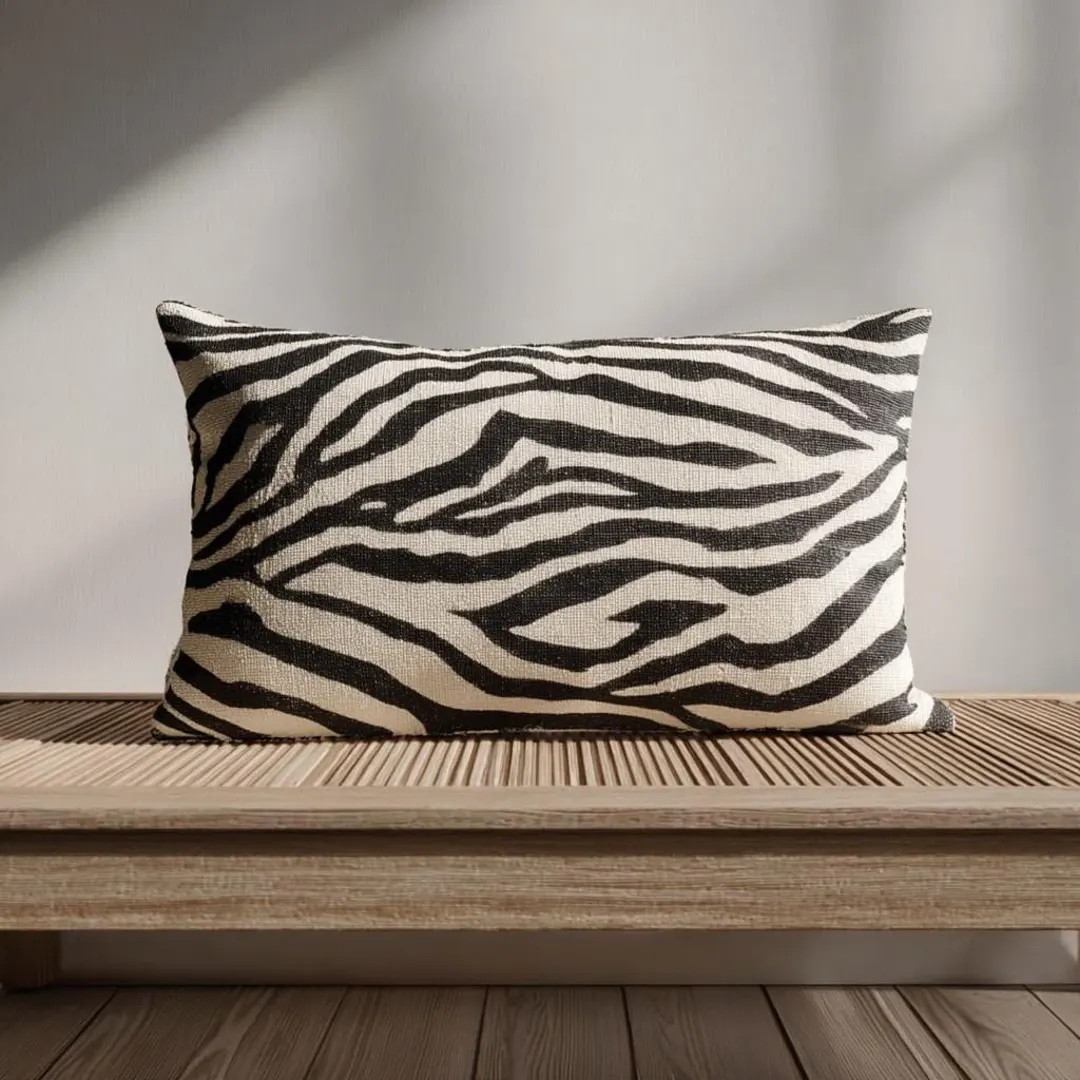 Zebra Print Pillow, Animal Accent Pillows, Zebra Sofa Pillow, Animal Print, Animal Decor, Modern ... | Etsy (US)