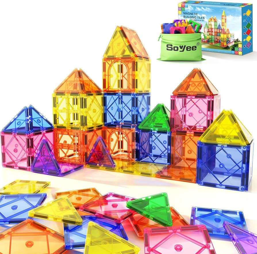 Magnetic Tiles Toddler Toys Magnetic Building Blocks for Kids Ages 3-12 STEM Educational Toys for... | Amazon (US)