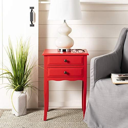 Safavieh Home Collection Lori Hot Red 2-Drawer End Table | Amazon (US)