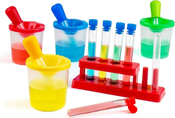 Color Science Test Tubes, Droppers for Kids, Plastic Test Tubes with Caps, Lab Tubes Science Expe... | Amazon (US)