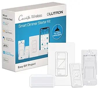 Lutron Caseta Smart Lighting Dimmer Switch Starter Kit with Caseta Smart Hub and Pico Bracket | W... | Amazon (US)