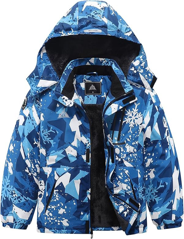 MOERDENG Kid's Ski Jacket Waterproof Winter Coat Boy's and Girl's Fleece Snowboarding Jackets wit... | Amazon (US)