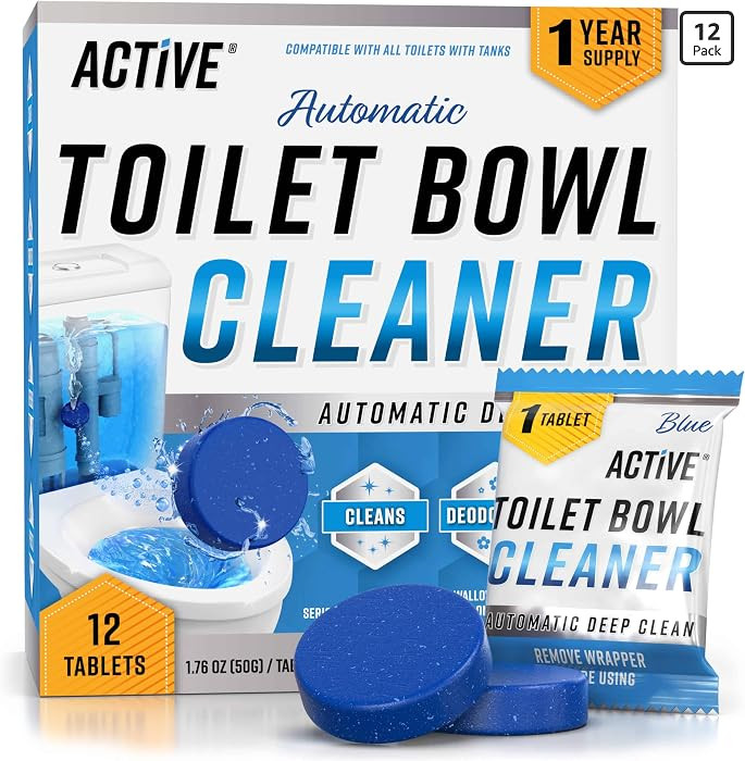 ACTIVE Automatic Toilet Bowl Cleaner Tablets Blue Gel Toilet Tank Cleaners, Septic-Safe Hard Wate... | Amazon (US)