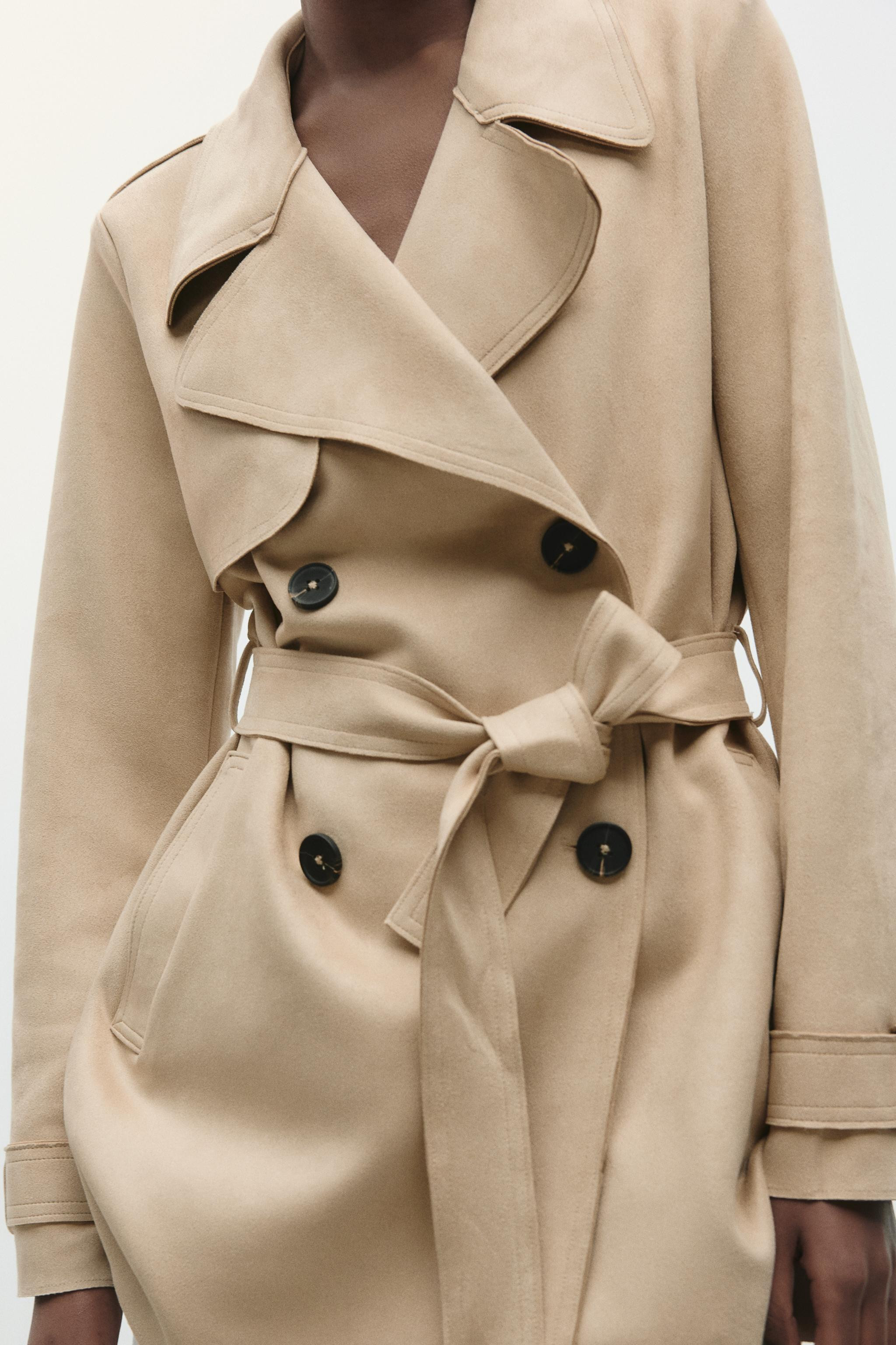 FAUX SUEDE TRENCH COAT | Zara US