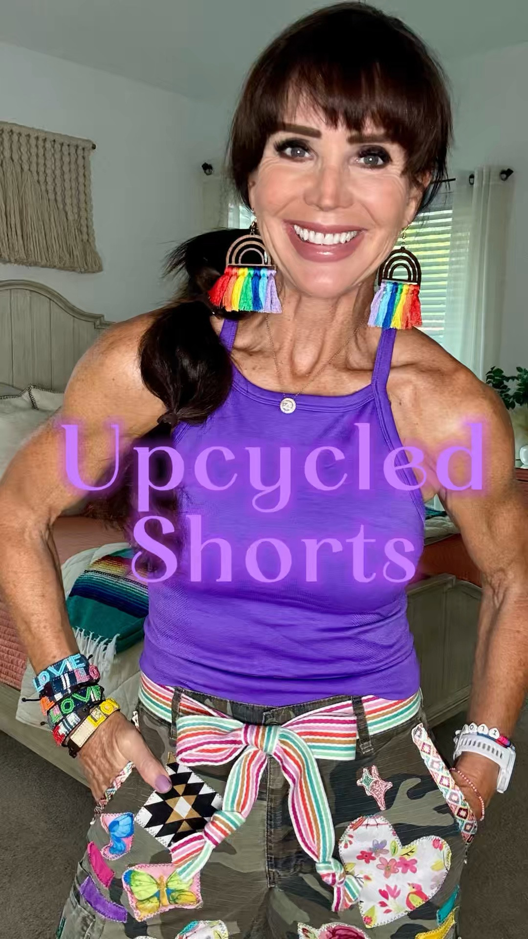 This may have been when my upcycling obsession started…this was so fun!  I took in the waist, made my own patches, used some other old patches, used ribbons and just kept going!!  I love them!

#LTKootd #LTKActive #LTKOver40